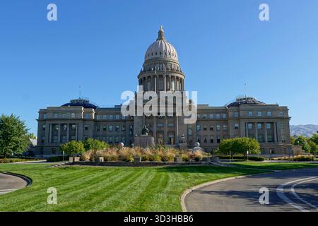 Vue sur la rue du Capitole de l'État de l'Idaho à Boise Banque D'Images