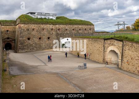 Forteresse d'Ehrenbreitstein à Coblence un jour d'automne Banque D'Images