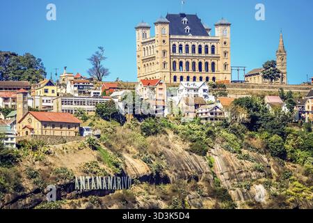 Rova Palace - ancien Palais Royal d'où rois et reines malgaches a statué, situé au sommet d'une colline dans le centre de Antananarivo Banque D'Images