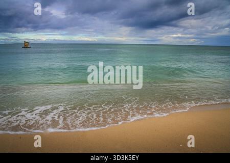 Plage près du village de pêcheurs d'Anakao, au sud ouest de Madagascar Banque D'Images