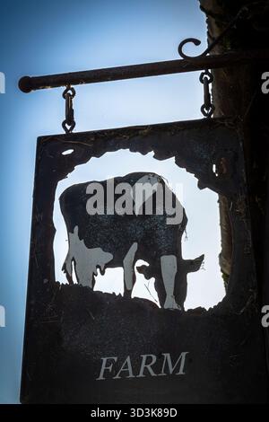 Signe de ferme sur la grange Banque D'Images