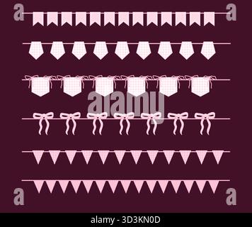 Guirlande fantaisiste rose Illustration de Vecteur