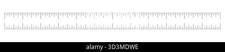échelle de règle de 12 pouces. Tableau de mesure avec 12 pouces. Mesure de longueur hauteur, mathématique, distance. Gabarit d'outil de couture. Illustration de Vecteur
