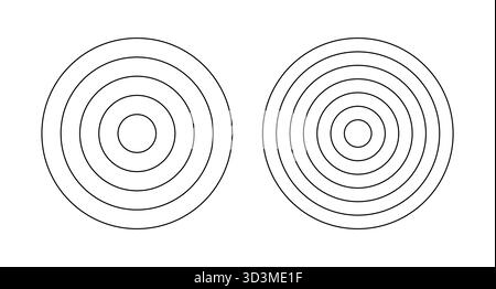 Cercles concentriques de grilles polaires. Diagrammes circulaires divisés en 4 et 6 segments. Papier graphique polaire vierge.roue de la vie ou tracker des habitudes. Illustration de Vecteur