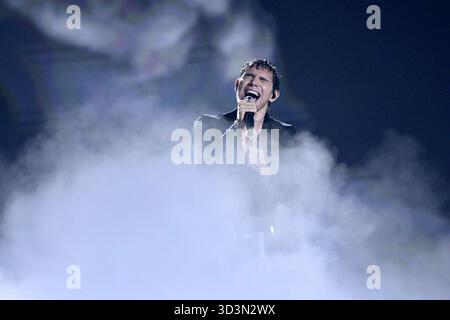 Milano, Trasmissione TV “X Factor” 2025, terza puntata Nella foto : EroCaddeo Banque D'Images