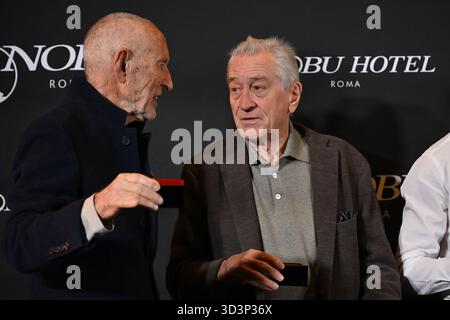 Rome, Italie. 06 novembre 2025. Meir Teper et Robert de Niro assistent à l'inauguration de l'hôtel Nobu à l'hôtel Nobu Rome, Italie, le 6 novembre 2025. (Photo de Domenico Cippitelli/NurPhoto) crédit : NurPhoto SRL/Alamy Live News Banque D'Images