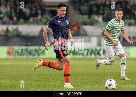 Budapest, Hongrie. 06h, novembre 2025. Caio de Ludogorets Razgrad vu lors du match de l'UEFA Europa League entre Ferencvaros et Ludogorets Razgrad au Groupama Arena de Budapest. Banque D'Images