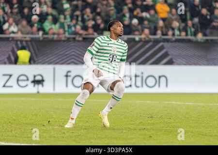 Budapest, Hongrie. 06h, novembre 2025. Lenny Joseph de Ferencvaros vu lors du match de l'UEFA Europa League entre Ferencvaros et Ludogorets Razgrad au Groupama Arena de Budapest. Banque D'Images