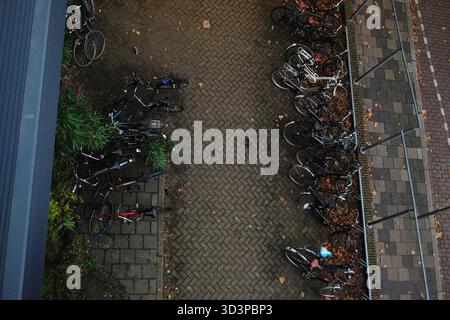 parking vélo, vu d'en haut Banque D'Images
