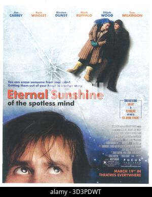 2004 Eternal Sunshine of the Spotless Mind sortie promo de cinéma, avec Jim Carrey, Kate Winslet ; réalisé par Michel Gondry Banque D'Images
