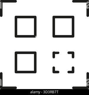 Icône de ligne de lecteur de code QR. Symbole de balayage numérique, de lecture de code-barres et de capture de données. Paiement mobile et accès aux informations. Contour modifiable Illustration de Vecteur