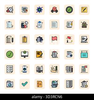 Cette collection comprend 36 icônes vectorielles optimisées LineFilled Pixel adaptées au thème complet, optimisées en format haute résolution pour le numérique de Illustration de Vecteur