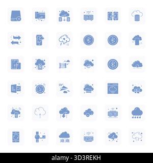 Icônes vectorielles remplies de 36 pour Sync, conçues avec une résolution 64x64 détaillée améliorée pour une clarté et une évolutivité exceptionnelles. Illustration de Vecteur