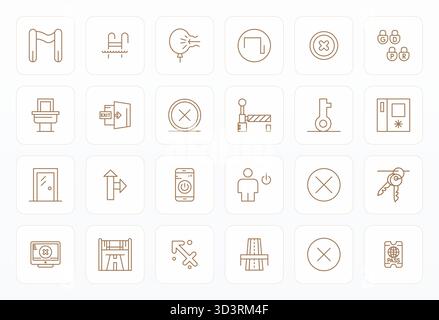 Professionnellement conçu 24 icônes vectorielles dans Bold Line, capturant l'essence de la sortie avec affichage haute résolution précision parfaite pour la conception d'interface utilisateur. Illustration de Vecteur