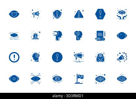 Bundle stratégique avec 24 icônes vectorielles représentant l'attention dans un format rempli, optimisé avec 64x64 PIXELS DE qualité parfaite pour workfl professionnel Illustration de Vecteur