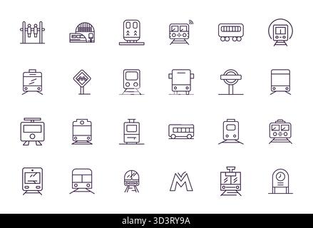 Collection exclusive de 24 icônes vectorielles Bold Line pour Metro, développée avec une résolution parfaite de 64x64 PIXELS pour des expériences de marque premium. Illustration de Vecteur