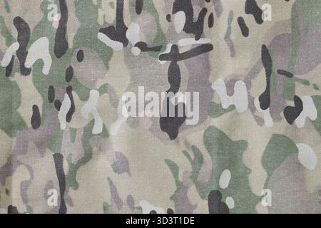Fond de pièce de texture de tissu de camouflage de force armée multicam gros plan Banque D'Images