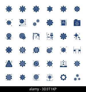 Professionnellement conçu 36 icônes vectorielles dans rempli, capturant l'essence de l'installation avec 64x64 détail précision améliorée pour la conception de l'interface utilisateur. Illustration de Vecteur