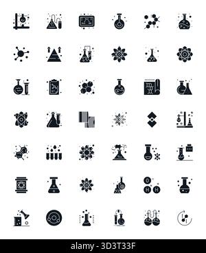 Boîte à outils complète de 42 icônes vectorielles sur le thème de Compound, développé en rempli de haute résolution PIXEL Perfect précision pour une conception polyvalente Illustration de Vecteur