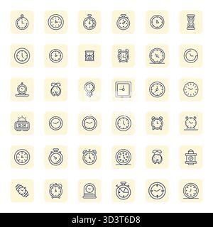 Collection artisanale avec 36 icônes vectorielles Bold Outline régulières pour la seconde, optimisé en affichage haute résolution résolution parfaite pour la qualité supérieure Illustration de Vecteur