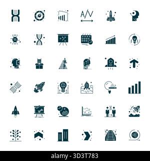 Ensemble sophistiqué de 36 icônes vectorielles remplies pour Evolution, conçu avec une clarté modifiable Retina Ready pour les applications professionnelles. Illustration de Vecteur