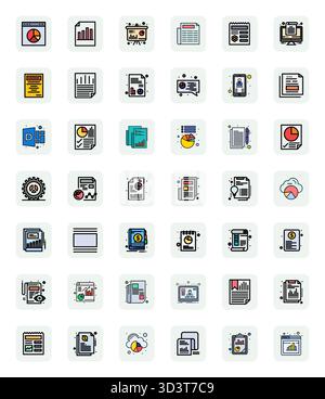 Pack raffiné avec 42 icônes vectorielles LineFilled pour Résumé, optimisé avec 64x64 Detail qualité améliorée pour un design élégant et fonctionnel soluti Illustration de Vecteur