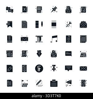 36 icônes vectorielles soigneusement conçues sur le thème de Note, fabriquées avec une précision éditable haute résolution pour les besoins de conception contemporaine. Illustration de Vecteur