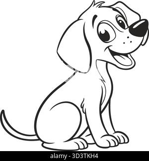 Illustration de chien mignon dans le style dessin animé Illustration de Vecteur