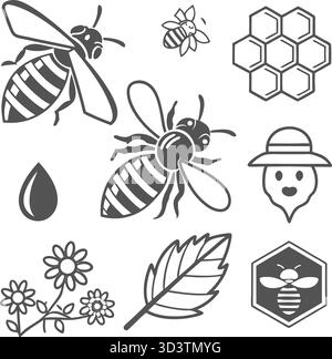 Production de miel et importance environnementale Illustration de Vecteur