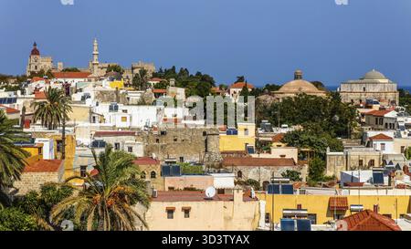 Vue sur les ruelles de la vieille ville, Rhodes Town Banque D'Images