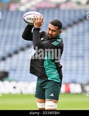 Scottish Gas Murrayfield Edinburgh.Scotland.UK.7th Nov All Blacks Training session pour le match d'Écosse Captain Ardie Savea Credit : eric mccowat/Alamy Live News Banque D'Images