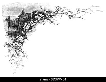 Une illustration de 1898 de 'Suma na Kocimbrodzie' de Klemens Junosza, avec une œuvre d'art détaillée qui reflète les traditions artistiques et littéraires de la Pologne. Banque D'Images