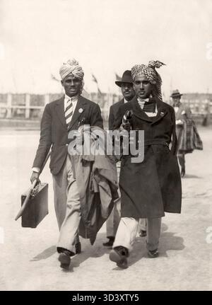 Des joueurs de hockey indiens, portant un turban, participent aux Jeux olympiques de 1928 à Amsterdam. Banque D'Images