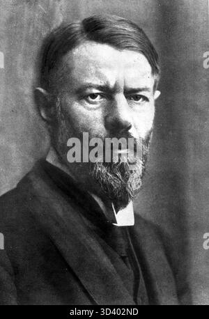 Max Weber, un éminent sociologue allemand, a vécu de 1864 à 1920. Cette photo souligne son importance en sociologie, en particulier ses contributions à la théorie de l’action sociale, à la bureaucratie et au développement du capitalisme moderne. Banque D'Images