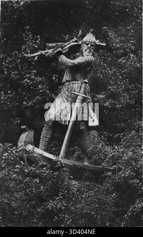 Une carte postale vers 1922 représentant le monument de Hagen à Worms, Rhénanie-Palatinat, Allemagne. Banque D'Images