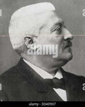 Mr. Ernst Monis, premier ministre de l'intérieur de France en 1911, est représenté. Il était responsable des affaires intérieures et de la gouvernance civile pendant son mandat. Banque D'Images