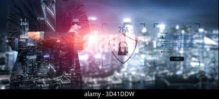 L'authentification à deux facteurs renforce la sécurité du système de connexion. Ajoute la protection, l'authentification à deux facteurs augmente la confidentialité, et à deux facteurs Banque D'Images