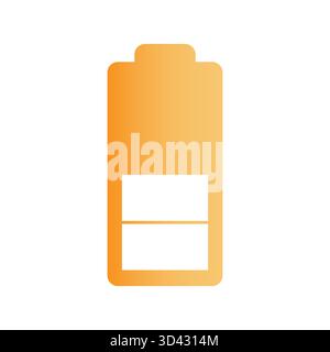 Batterie jaune vide. Symbole de vecteur de faible puissance. Graphique de l'indicateur de charge. Elément blanc isolé. SPE 10. Illustration de Vecteur