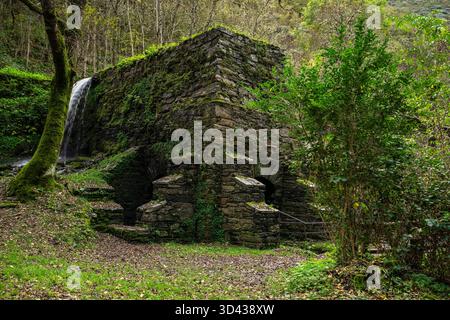 Forge médiévale de Compludo, vallée de Compludo, Ponferrada, région de Bierzo, Castille-et-Léon, Espagne Banque D'Images