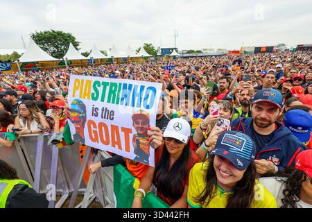 fanzone lors des activités du vendredi du Grand Prix de formule 1 MSC croisières São Paulo 2025 à Autódromo José Carlos Pace, São Paulo, Brésil, devant Banque D'Images