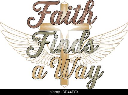 Vecteur de typographie de citation chrétienne inspirante Illustration de Vecteur