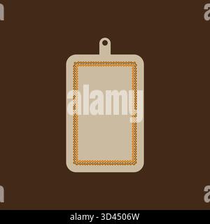 Planche à découper en bois. Ustensile de cuisine. Objet beige vecteur. Forme de fond marron. SPE 10. Illustration de Vecteur