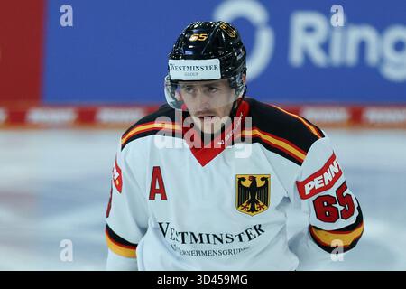 Landshut, Allemagne. 08 novembre 2025. Deutschland Cup 2025 Deutschland - Oesterreich AM 08.11.2025 in der VR-Bank Landshut Arena in Landshut Marc Michaelis ( Deutschland ) Foto : Revierfoto crédit : ddp Media GmbH/Alamy Live News Banque D'Images