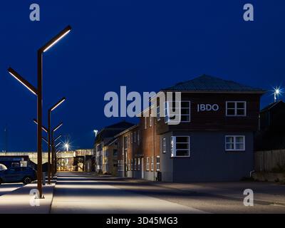 Nachtaufnahme dans Hirtshals Architektur Banque D'Images
