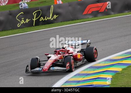 Sao Paulo, BRA. 08/11/2025. Charles Leclerc de Monaco pilotant la (16) Scuderia Ferrari HP SF-25 Ferrari, lors du Formula 1 MSC Cruises Grande Premio de Sao Paulo 2025. Crédit : Alessio Morgese / Alamy Live news Banque D'Images