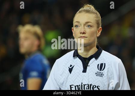 Udine, Italie. 08/11/2025, Udine, Bluenergy Stadium, QUILTER NATIONS SERIES semaine 2 : Italie vs Australie, Hollie Davidson (SRU - arbitre adjoint) crédit : Just Pictures GmbH/Alamy Live News Banque D'Images