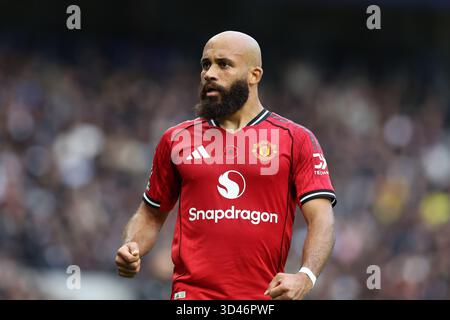 Londres, Royaume-Uni. 08 novembre 2025. Bryan Mbeumo de Manchester Utd regarde. Premier League match, Tottenham Hotspur contre Manchester Utd au Tottenham Hotspur Stadium à Londres le samedi 8 novembre 2025. Cette image ne peut être utilisée qu'à des fins éditoriales. Usage éditorial exclusif photo par Andrew Orchard/Alamy Live News Banque D'Images