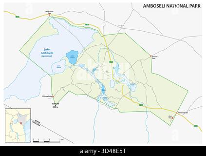 Carte du parc national Kenyas Amboseli Banque D'Images