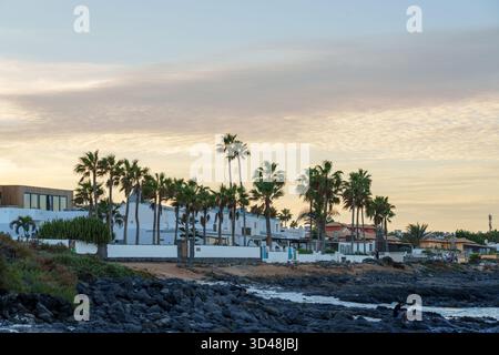 Vista lobos plage à Corralejo, Fuerteventura Banque D'Images