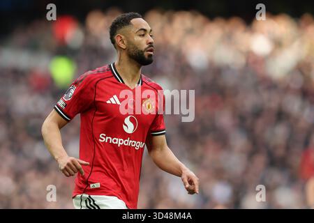 Londres, Royaume-Uni. 08 novembre 2025. Matheus Cunha de Manchester Utd regarde. Premier League match, Tottenham Hotspur contre Manchester Utd au Tottenham Hotspur Stadium à Londres le samedi 8 novembre 2025. Cette image ne peut être utilisée qu'à des fins éditoriales. Usage éditorial exclusif photo par Andrew Orchard/Alamy Live News Banque D'Images